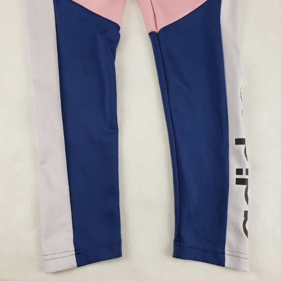 Adidas Womens Designed To Move Leggings Blue Womens Small Color Block Climalite - Picture 3 of 12